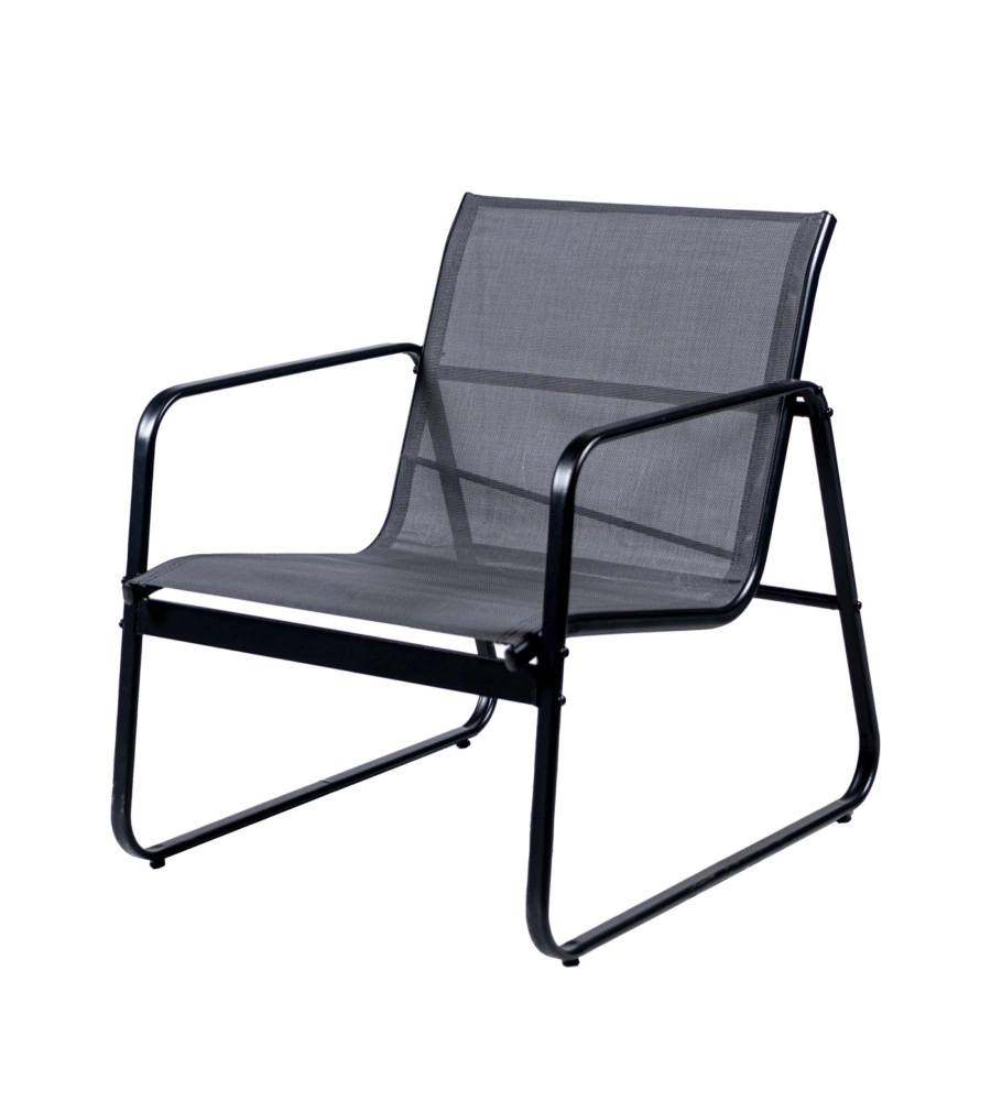 SET DA GIARDINO EUROGARDEN IN ACCIAIO E TEXTILENE GRIGIO 4 SEDUTE E TAVOLINO
